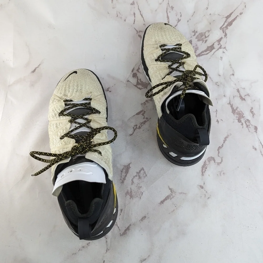 Nike LeBron 18 Lakers Home Mens 14 CQ9283-100 Amarillo Gold White Sneaker Shoe